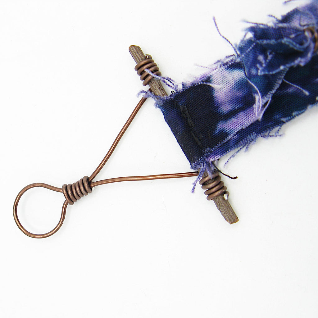Witch's Bell: Batik Strips, Protective Evil Eye and Twig - Handcrafted | Decorative Bells | Wiccan Center