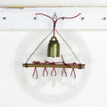 Witch's Bell with 5 Quartz Crystal Points and Twig - Handcrafted | Decorative Bells | Wiccan Center
