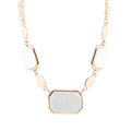 White Mother of Pearl and Golden Bronze Statement Necklace | Necklaces | Wiccan Center