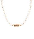 White Pearl Golden Beaded Strand Necklace | Necklaces | Wiccan Center