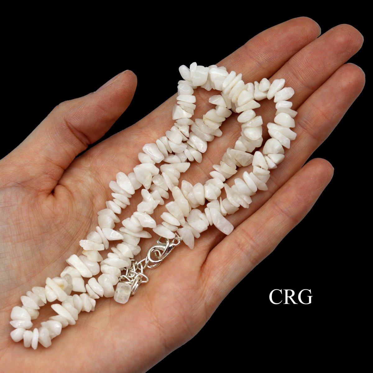 White Quartz Strand Chip Choker Necklace (16 Inches) (4 Pieces)