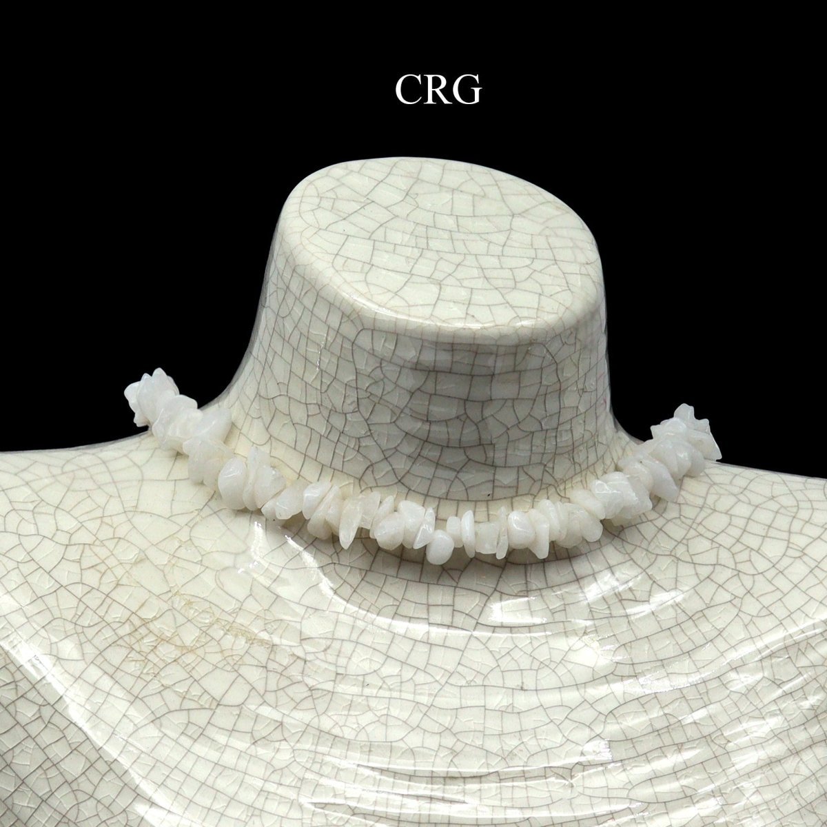 White Quartz Strand Chip Choker Necklace (16 Inches) (4 Pieces)