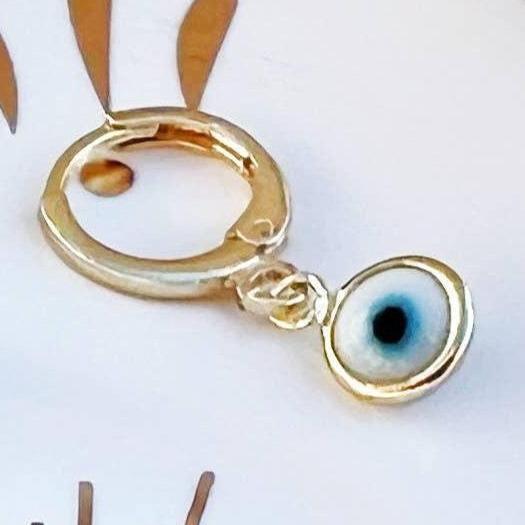 Glass Evil Eye Huggie Earrings