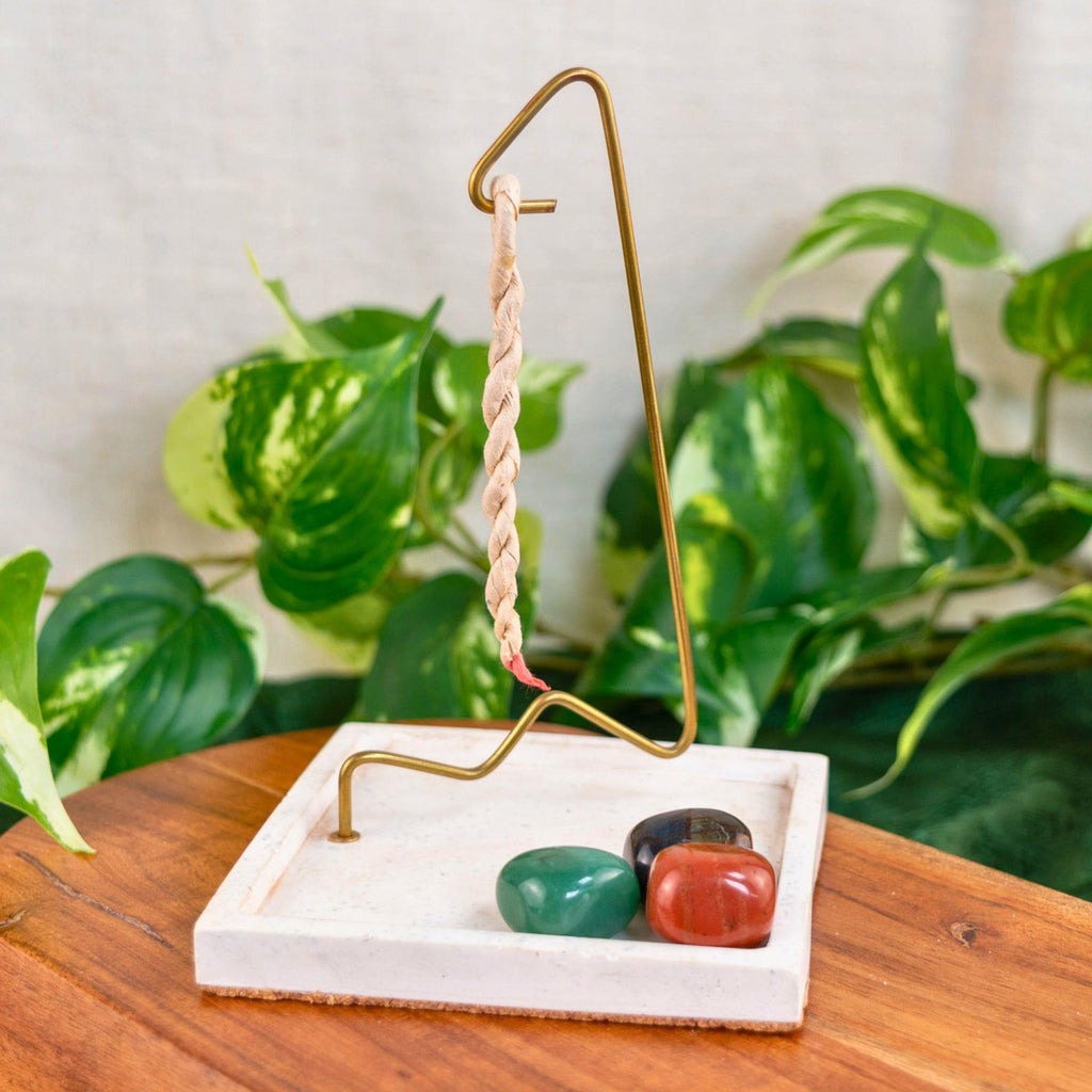 White Square Rope Incense Burner | | Wiccan Center
