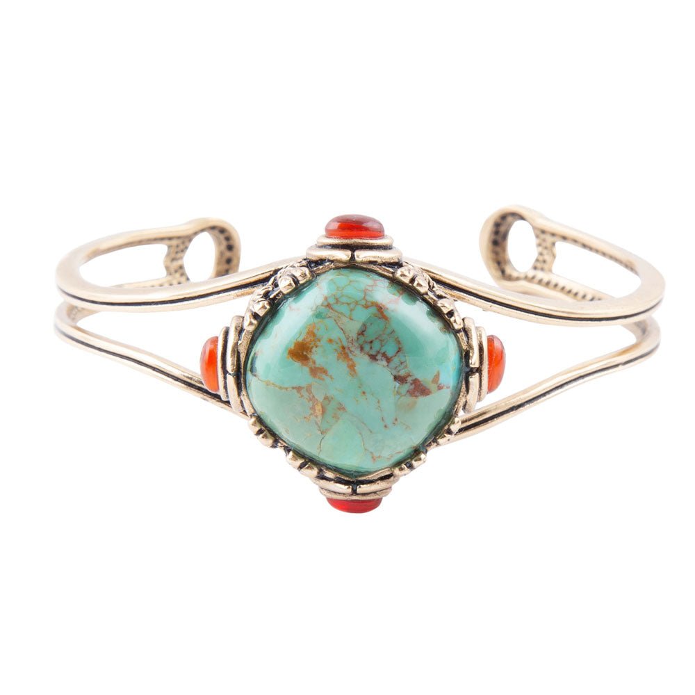 Wilder Turquoise Carnelian and Bronze Cuff Bracelet | Bracelets | Wiccan Center
