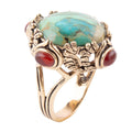 Wilder Blue Turquoise Golden Statement Ring | Rings | Wiccan Center