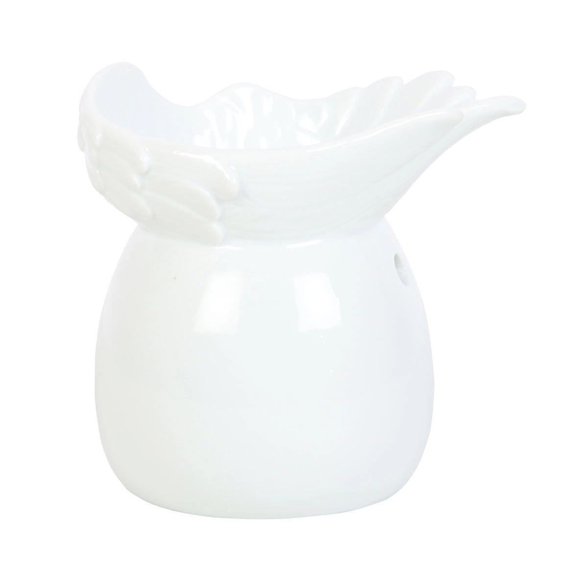 White Angel Wing Dish Oil Burner | Wax Melt Warmer | Wiccan Center