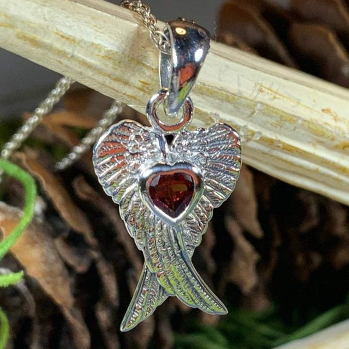Angel Wings Love Necklace in Sterling Silver | Pendant | Wiccan Center