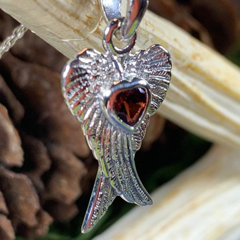 Angel Wings Love Necklace in Sterling Silver | Pendant | Wiccan Center
