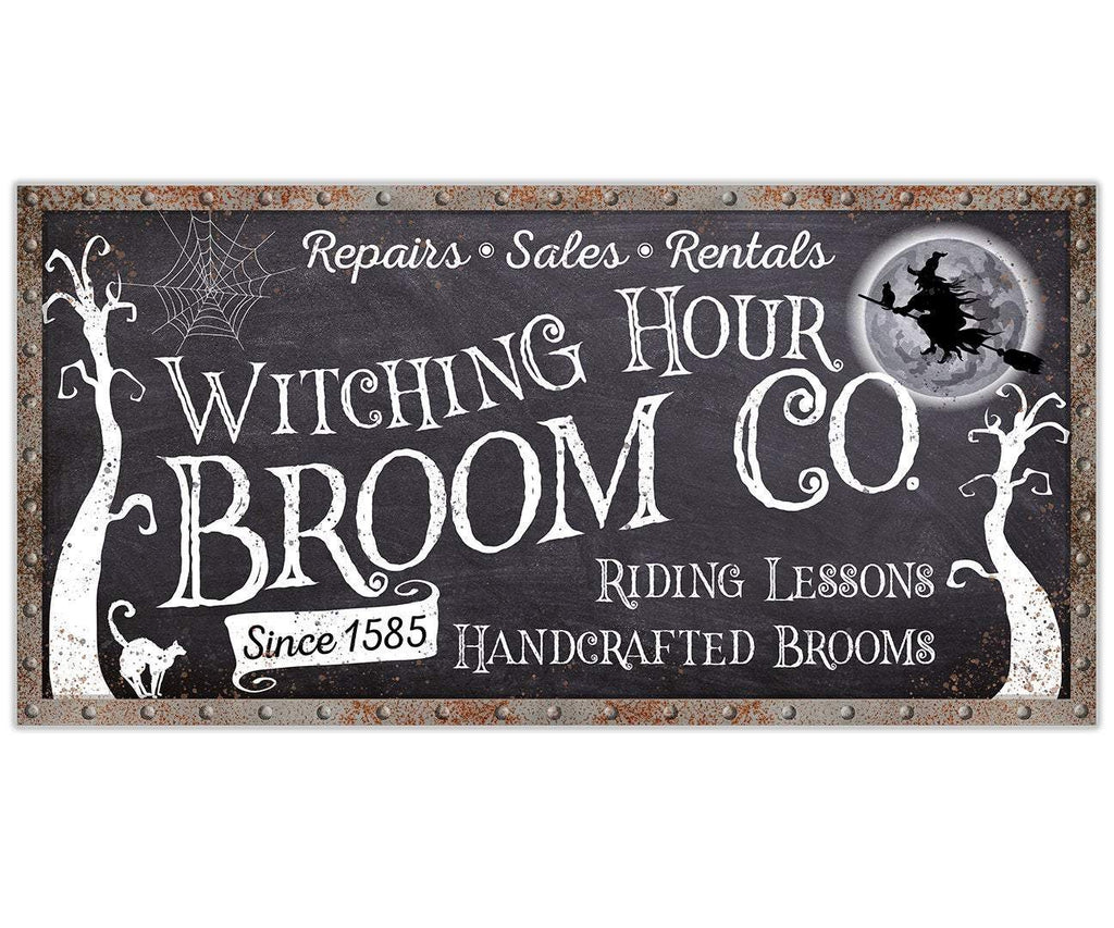 Witching Hour Broom - Canvas | Wall Hangings | Wiccan Center