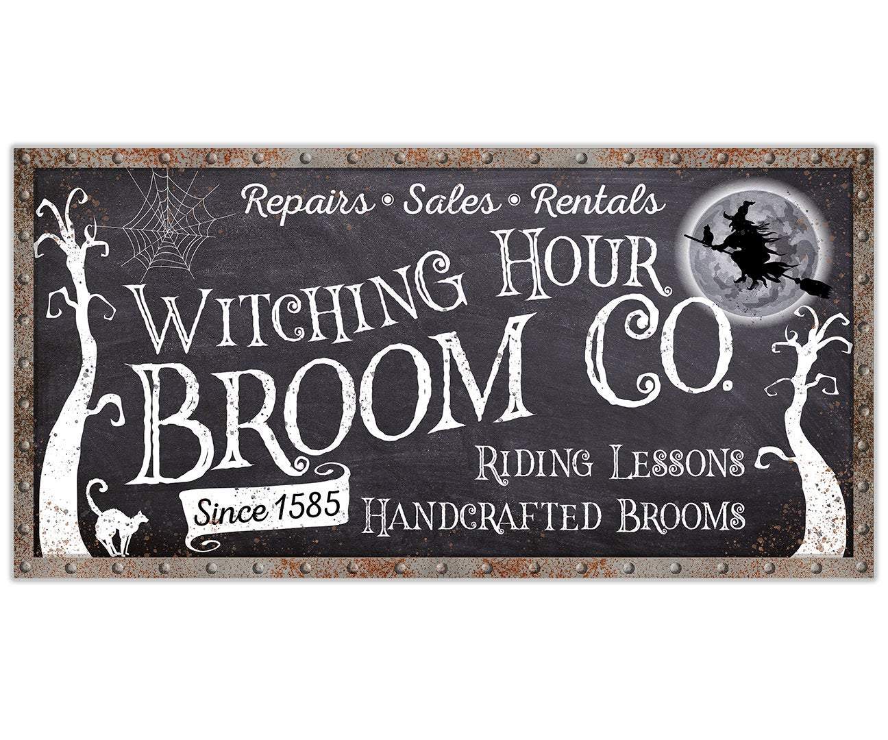 Witching Hour Broom - Canvas | Wall Hangings | Wiccan Center