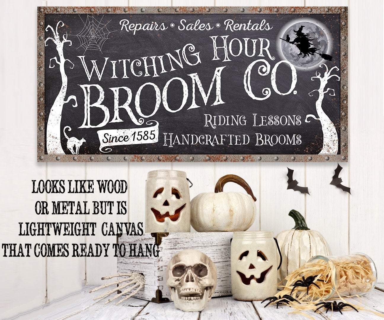 Witching Hour Broom - Canvas | Wall Hangings | Wiccan Center