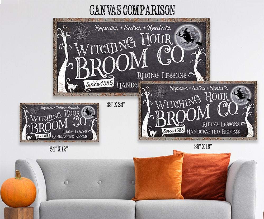 Witching Hour Broom - Canvas | Wall Hangings | Wiccan Center