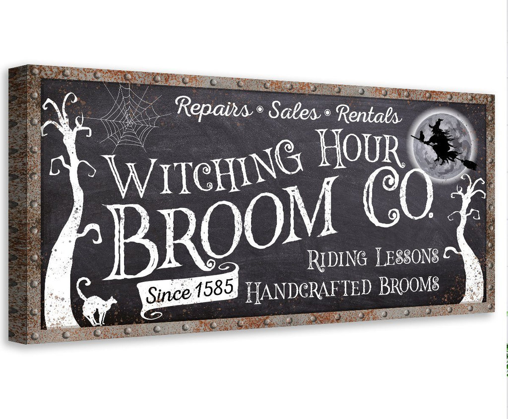 Witching Hour Broom - Canvas | Wall Hangings | Wiccan Center