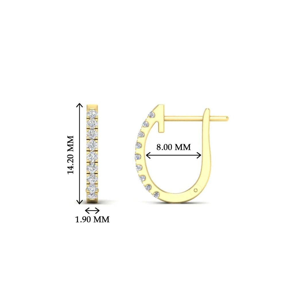 Round Cut 0.25 Ct Diamond Hoop Earrings