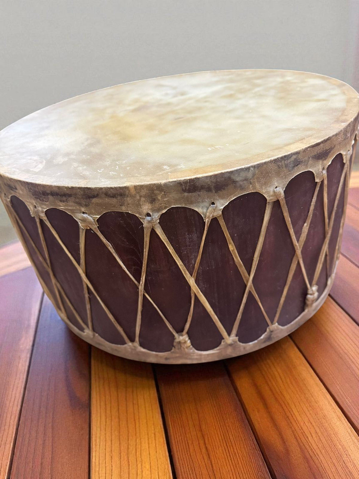 24" x 12" Pow Wow Drum Set with Stand & Sticks - Native Style Group Drum