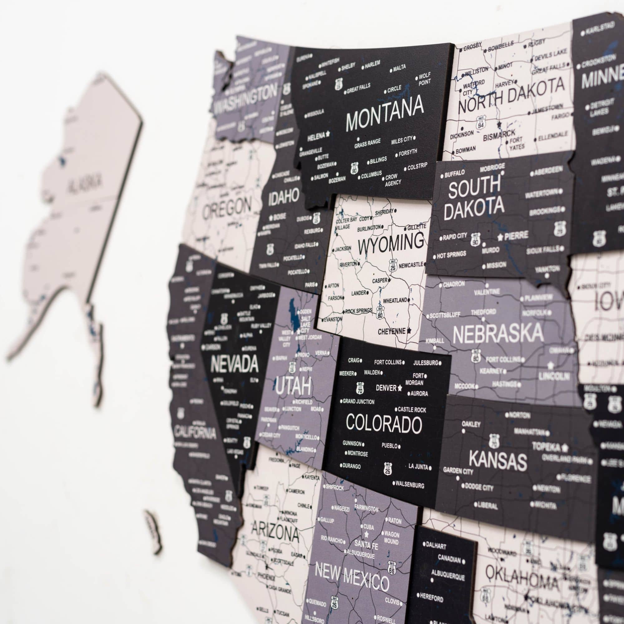 Wooden 3D Map of USA - Nordik