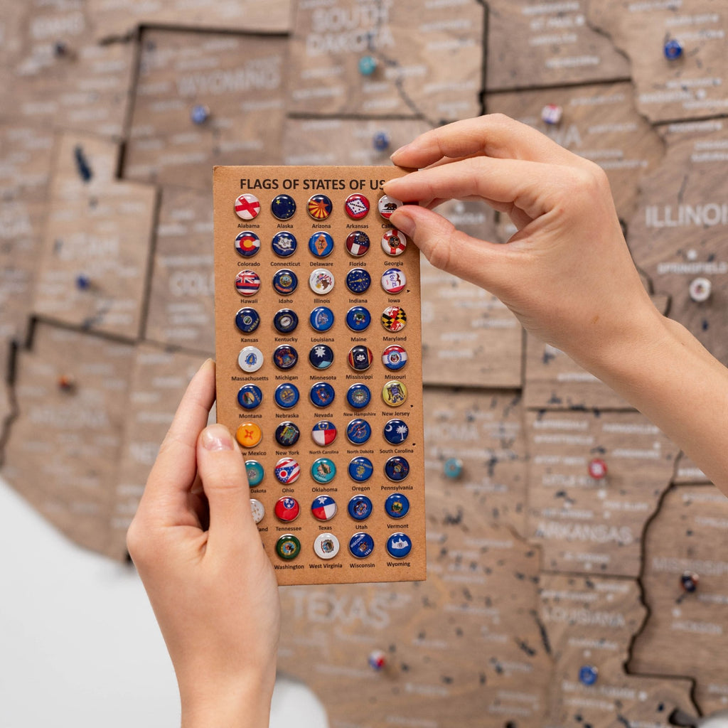 Wooden 3D Map of USA - Terra