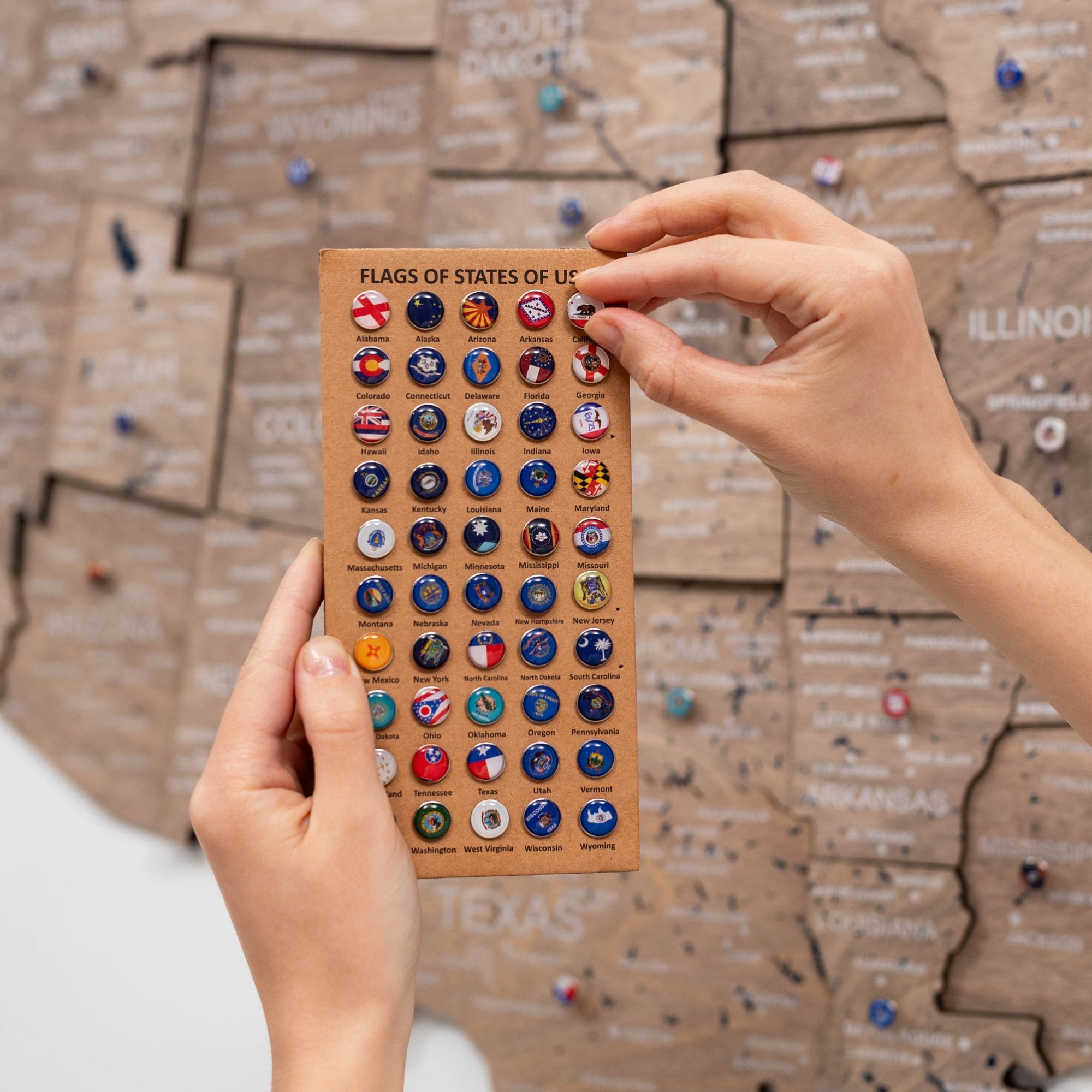 Wooden 3D Map of USA - Terra