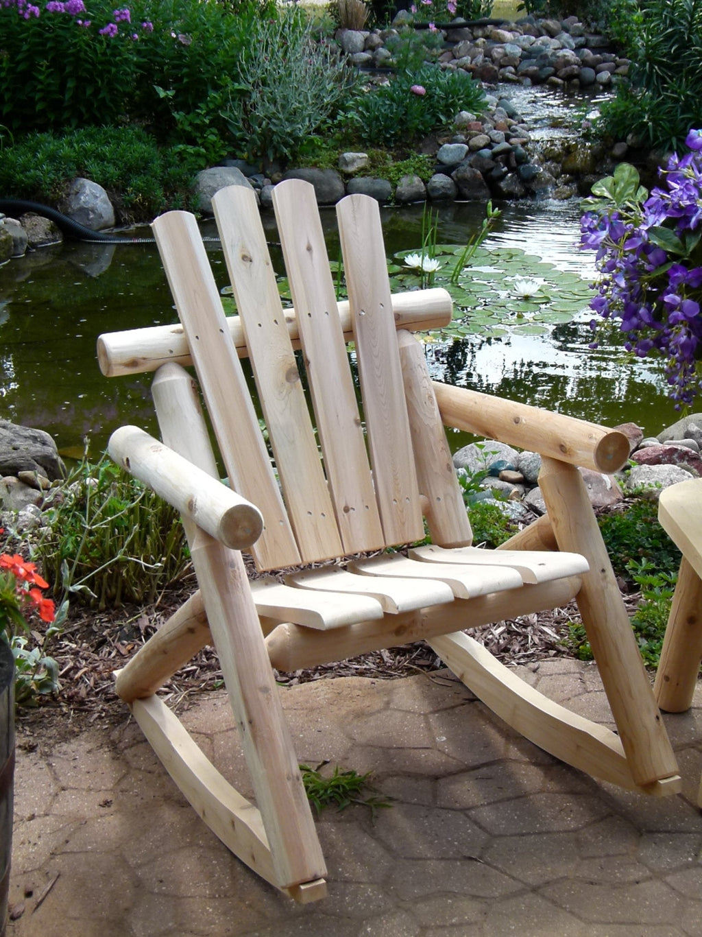 Rustic Outdoor Log Rocking Chair | | Wiccan Center