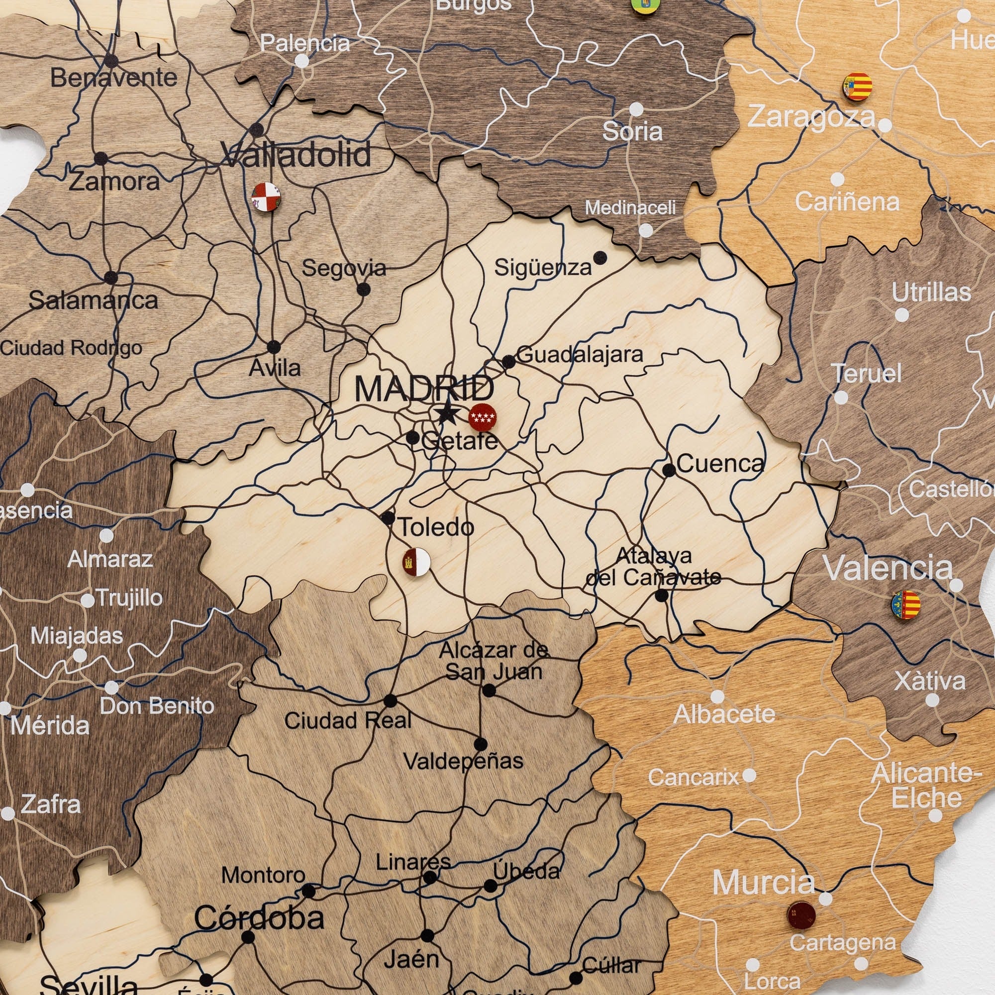 Wooden Map of Spain – Multicolor