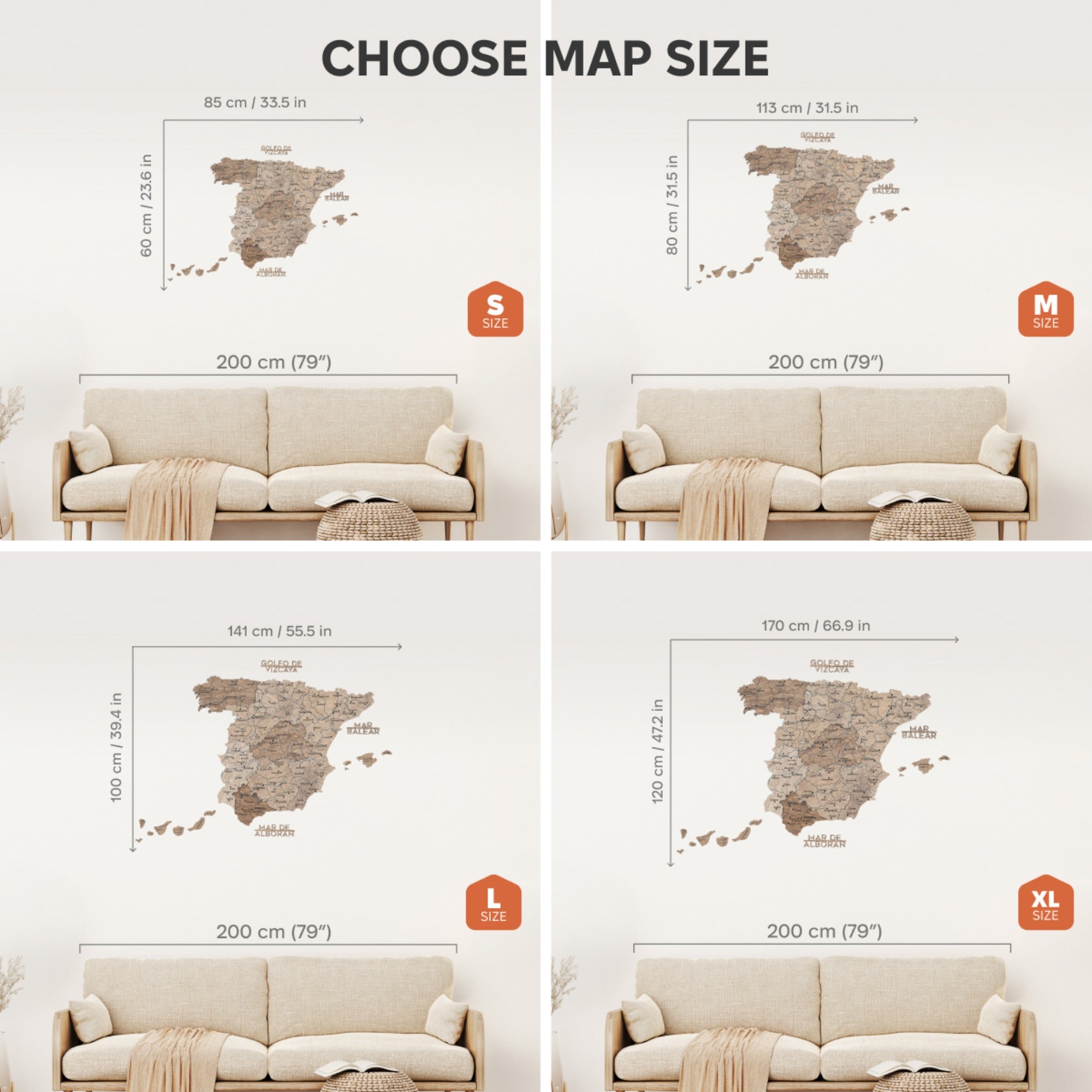 Wooden Map of Spain – Terra