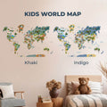 Kid's Wall Map Khaki