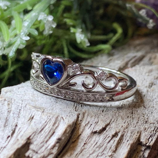 Princess of Wales Sapphire Crown Ring in Sterling Silver | Ring | Wiccan Center
