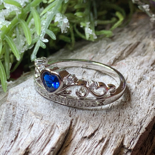Princess of Wales Sapphire Crown Ring in Sterling Silver | Ring | Wiccan Center