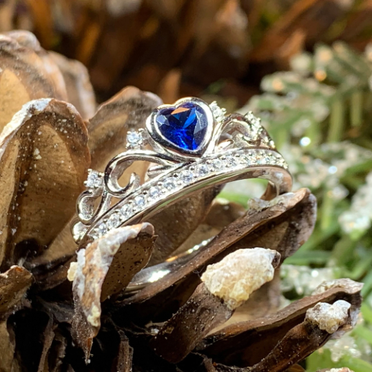 Princess of Wales Sapphire Crown Ring in Sterling Silver | Ring | Wiccan Center