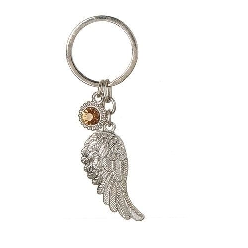 Birthstone Angel Wing Keyring - | Gift Shoppe >> Jewelry >> Key Chains | Wiccan Center