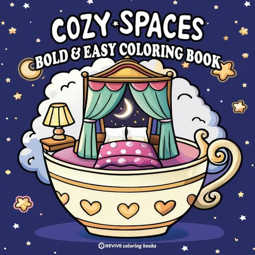 Bold & Easy Cozy Spaces Coloring Book: Charming and Comfy Designs for Stress Relief Coloring for Adults and Teens - Paperback | Books | Wiccan Center