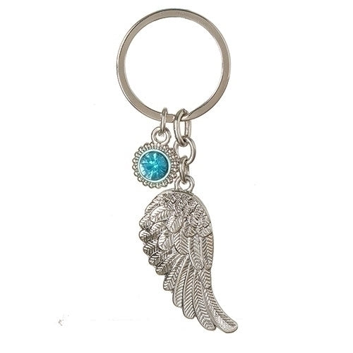 Birthstone Angel Wing Keyring - | Gift Shoppe >> Jewelry >> Key Chains | Wiccan Center