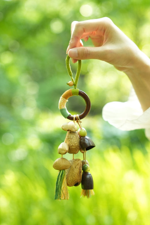 "Forest Rattle" Wood Ring Seed Bag Charm | Seed Ornaments | Wiccan Center