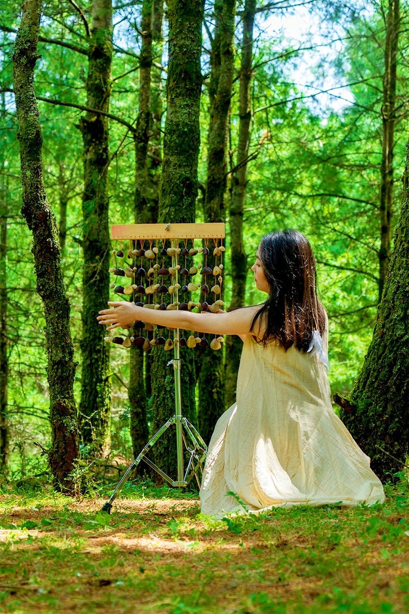 Handmade Rainforest Wind Instrument | Juju, Chacha & Panji Mixed Seed Bar Chime | Ornament | Wiccan Center
