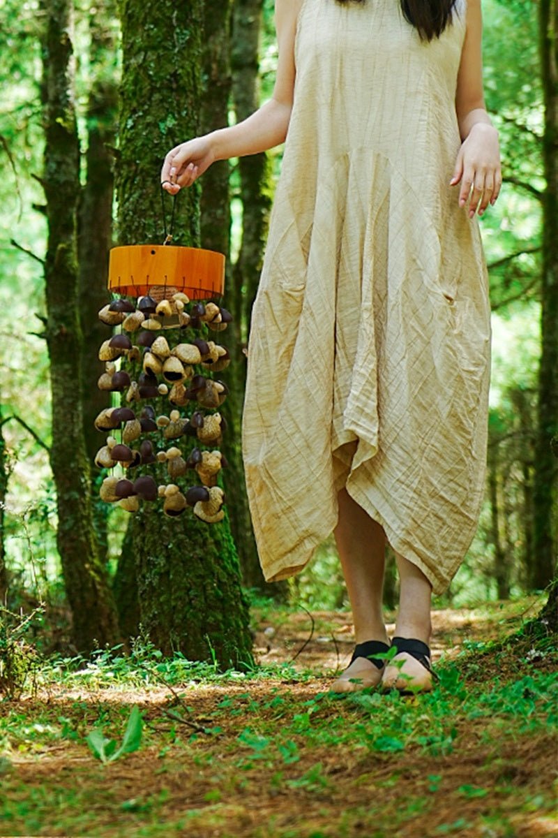 Handmade Seed Pod Wind Chime | Juju, Panji & Chacha Round Chime | Ornament | Wiccan Center