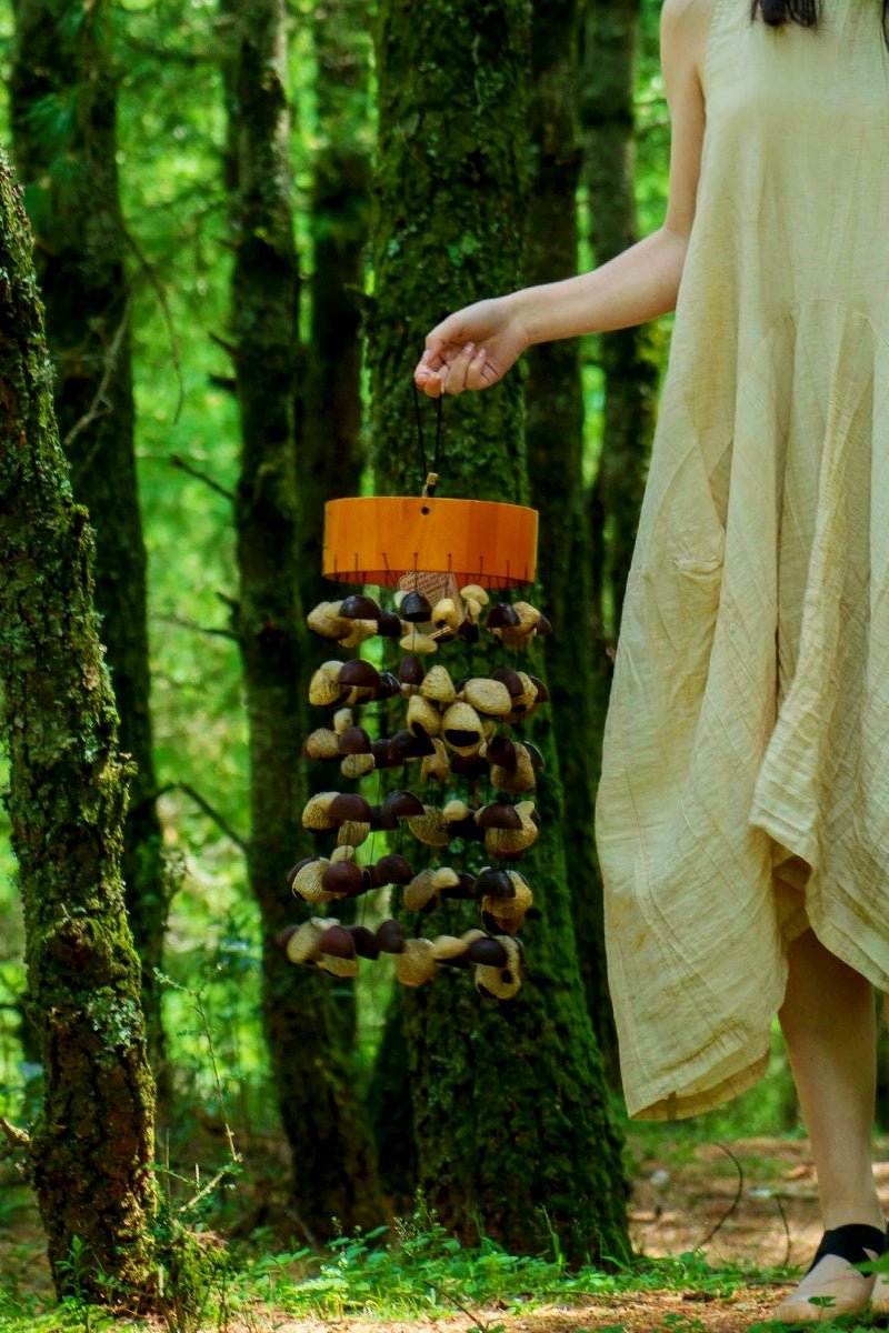 Handmade Seed Pod Wind Chime | Juju, Panji & Chacha Round Chime | Ornament | Wiccan Center