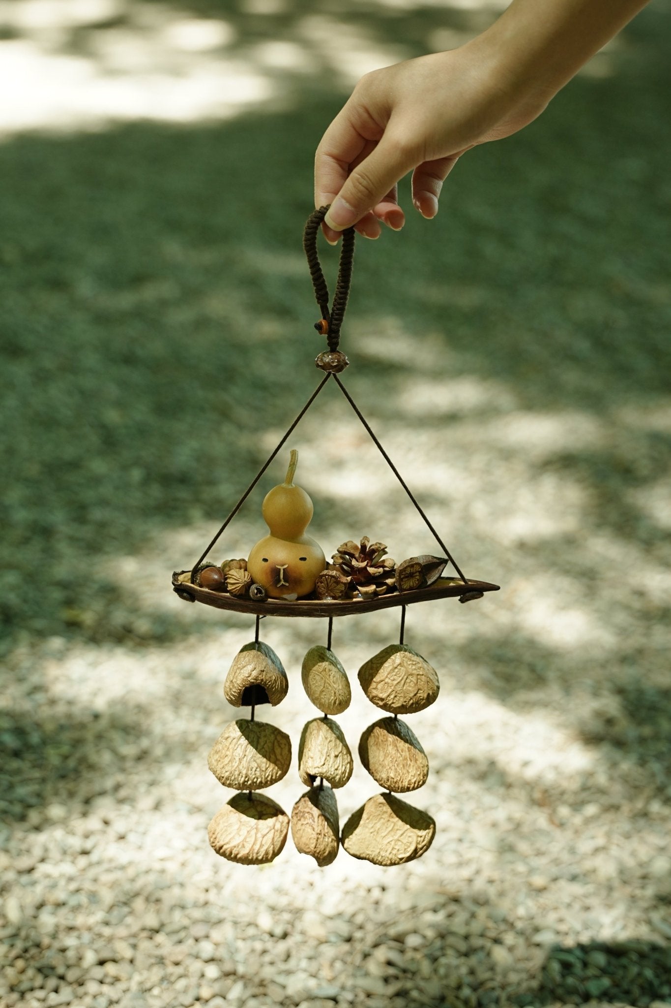 "Lucky Gourd Ark" Gourd Seed Wind Chime | Seed Necklace | Wiccan Center