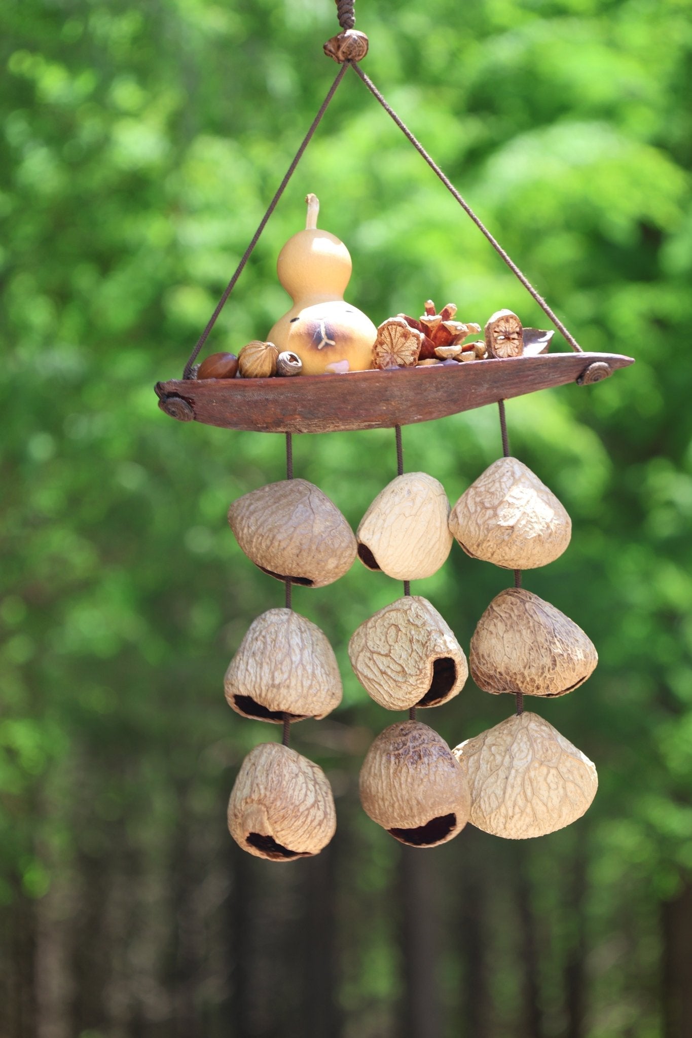 "Lucky Gourd Ark" Gourd Seed Wind Chime | Seed Necklace | Wiccan Center