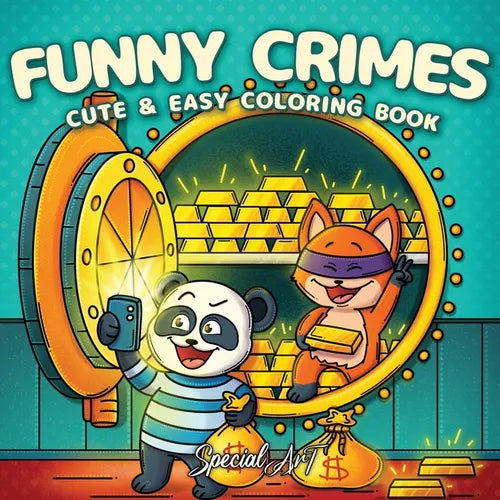 Funny Crimes: A Cozy and Silly Coloring Book for Adults and Teens Featuring 50 Cute and Comical Crime Scenes - Paperback | Books | Wiccan Center