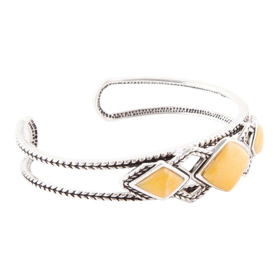 Yellow Agate and Sterling Silver Cuff Bracelet | Bracelets | Wiccan Center