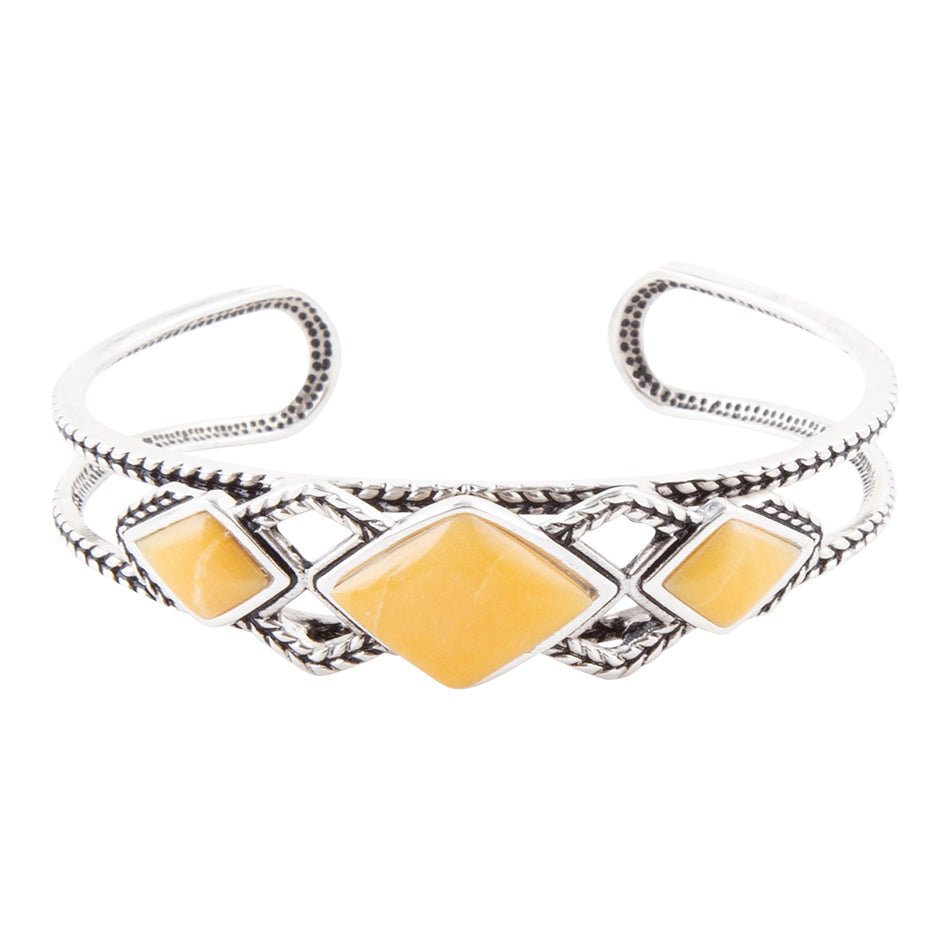Yellow Agate and Sterling Silver Cuff Bracelet | Bracelets | Wiccan Center