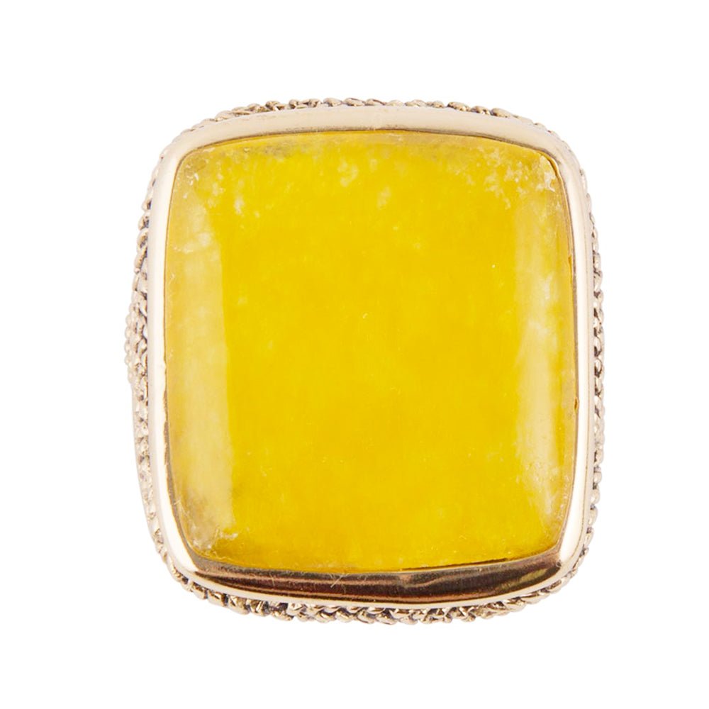 Yellow Agate and Golden Statement Ring | Rings | Wiccan Center