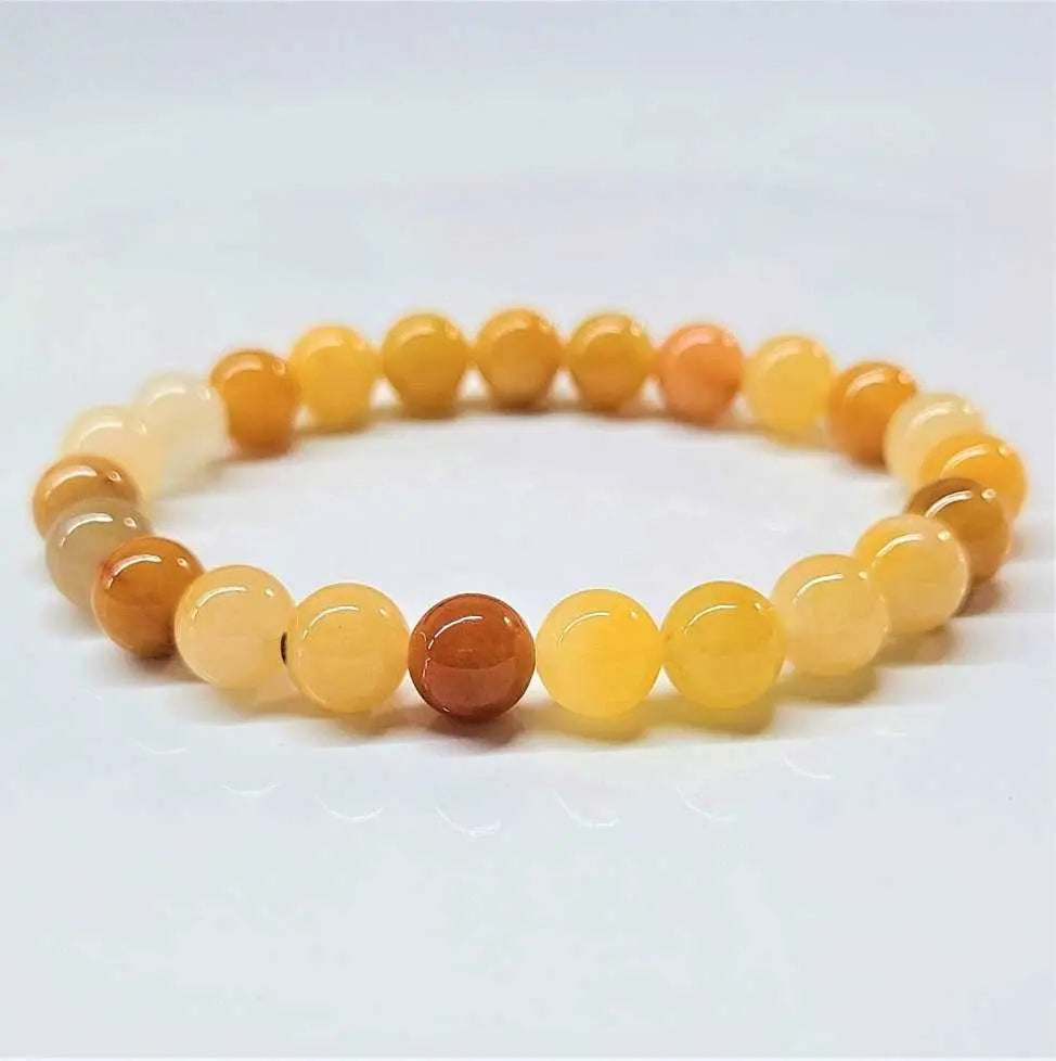 Yellow Jade Round Bead Bracelet - Courageous Joy | Bracelets | Wiccan Center