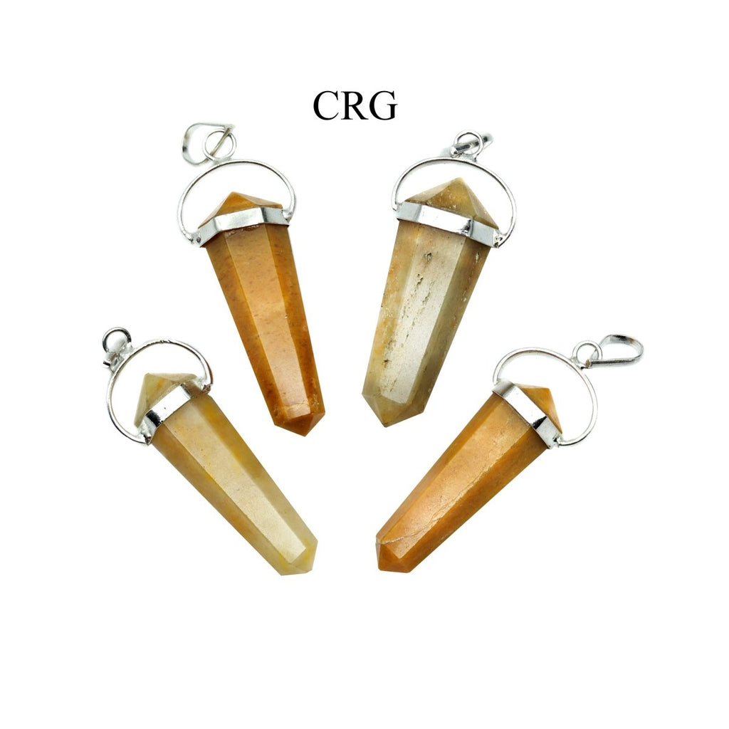 Yellow Quartz Double Point Pendant w/ Silver Swivel Bail - 1" - SET OF 4