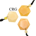Yellow Quartz Faceted Hexagon Pendant with Black Cord (4 Pieces) Size 1 Inch