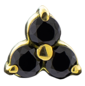 Trinity - 14KT Gold Threadless End | Body Jewelry | Wiccan Center