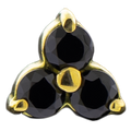Trinity - 14KT Gold Threadless End | Body Jewelry | Wiccan Center