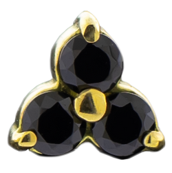 Trinity - 14KT Gold Threadless End | Body Jewelry | Wiccan Center
