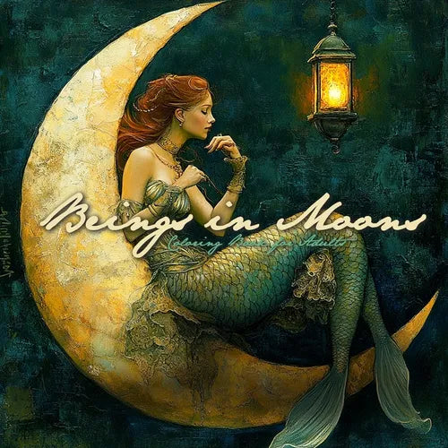 Beings in Moons Coloring Book for Adults: Oil Painting Texture Coloring Book Grayscale Magical Beings Coloring Book - Moon Coloring Book - Paperback | Books | Wiccan Center